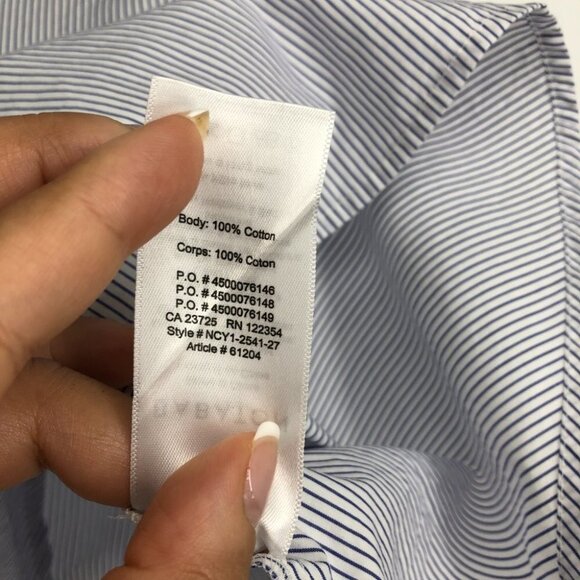 Aritzia Babaton Malik off the shoulder blouse, blue & white stripes 100% cotton - Picture 8 of 16